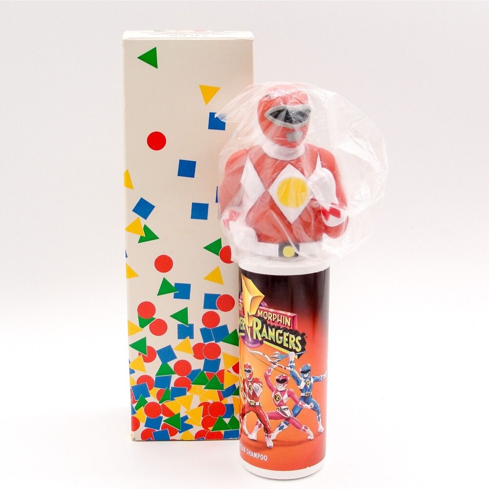 Vintage Avon Mighty Morphin Red Power Ranger Shampoo Finger Puppet Box 1994